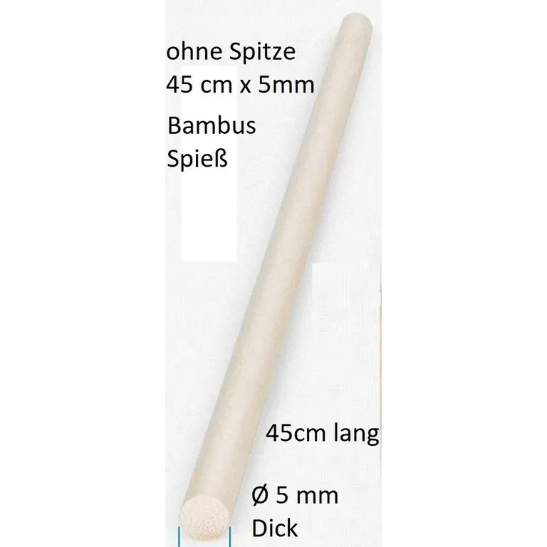Bambus Spieße 45 cm Länge, Ø 5 mm dick (250 Stück)